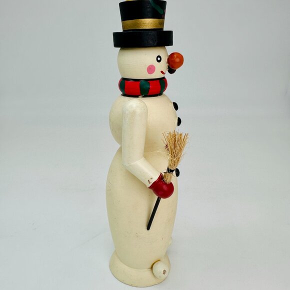 Vintage Wooden Snowman Taper Candle Holder – Hand Painted 9.5" - Picture 10 of 10